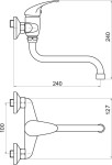 NOVASERVIS - Drezová umývadlová batéria 100 mm Metalia 55 chróm 55074/T,0