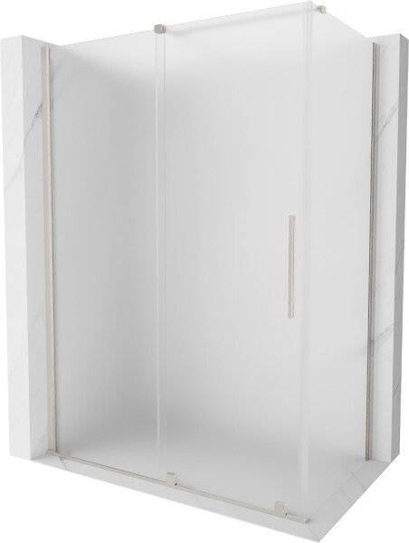 MEXEN/S - Velár sprchovací kút, posuvné dvere 140 x 80, dekor, nikel kartáčovaný 871-140-080-31-97