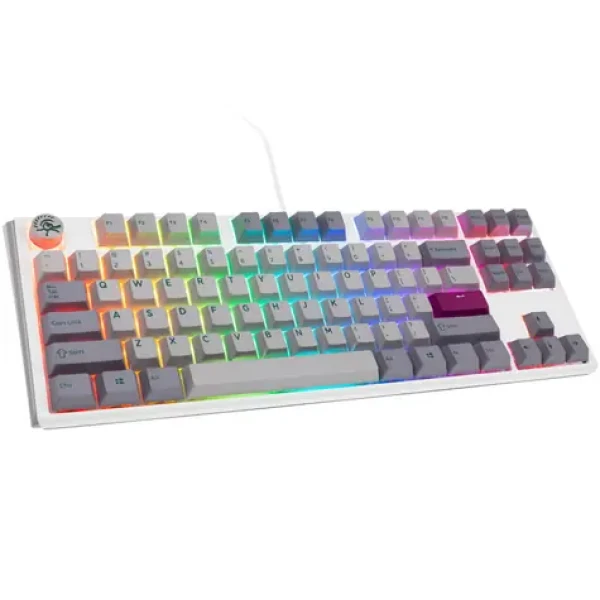 Ducky One 3 TKL Cherry MX-Blue šedá / herná klávesnica / podsvietená / mechanická / drôtová USB-C / US (DKON2187ST-CUSPDMIWHHC2)