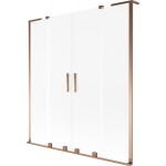 MEXEN/S - Velar L Duo dvojkrídlová posuvná vaňová zástena 140 x 150, dekor, ružové zlato 896-140-003-32-60