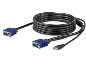 StarTech KVM konzolový kábel VGA + USB čierna / Kábel / 3 m / max. rozlíšenie 1920 x 1200 px (RKCONSUV10)