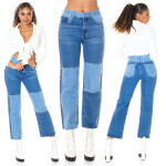 Trendy Patchwork Look Boyfriend Jeans denimblue