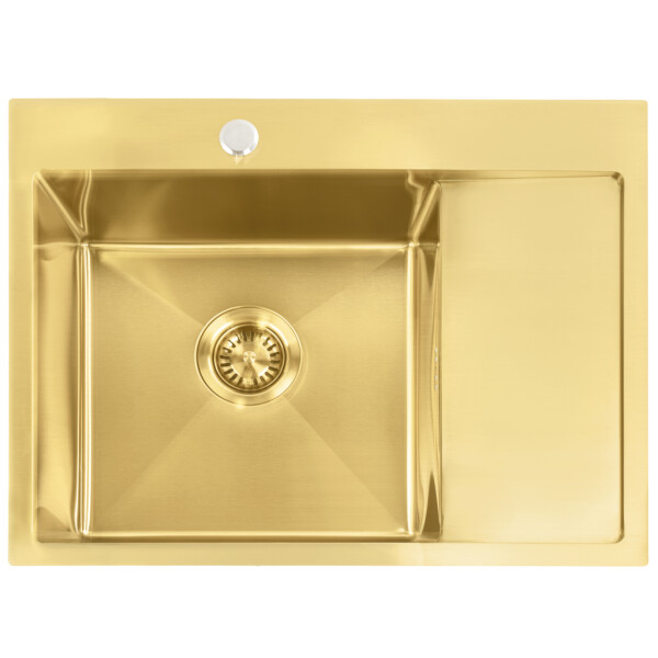 REA REA - Oceľový drez Fín BRUSH GOLD ZLE-06013