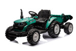 Mamido Elektrický traktor s prívesom pre deti HC-306 24V tmavo zelený