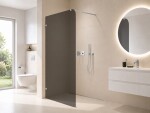 CERANO - Sprchová zástena Walk-in Orbis Round Ľ/P - 8 mm - okrúhla vzpera - chróm, grafitové sklo - 150x200 CER-978749