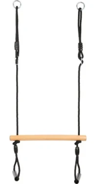 Small Foot Trapézová hojdačka s gymnastickými kruhmi Black Line