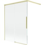 MEXEN/S - Rox vaňová zástena 2-krídlová posuvná 120 x 150, transparent, zlatá kartáčovaná 8C9-120-003-55-00