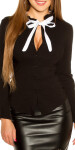 Sexy blouse with bow to tie Up black