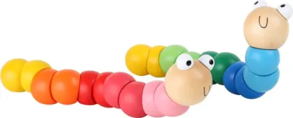 Small Foot Ohybná húsenica malá 1 ks červená