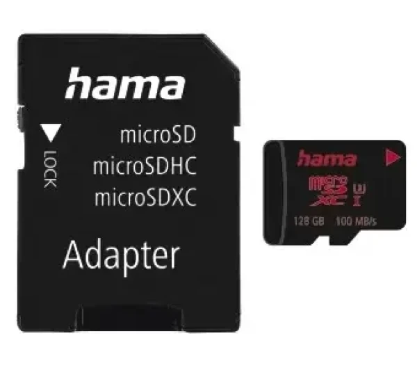 HAMA microSDXC 128 GB + adaptér / Pamäťová karta / UHS-I U3 / V30 / 80 MB/s