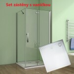 H K - Štvorcový sprchovací kút MELODY 90x90 cm sa zalamovacím dverami vrátane sprchovej vaničky z liateho mramoru SE-MELODYB89090 / SE- ROCKY9090