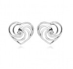 Silver Cat Romantické strieborné náušnice Srdiečka SC455