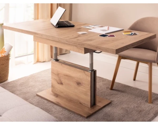 Rozkladací konferenčný stolík s nastavením výšky Cortado 110-150 cm, dub artisan%