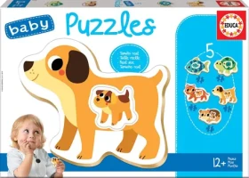 Educa Baby puzzle Domáci miláčikovia s mláďatami 5v1 (2-4 dieliky)