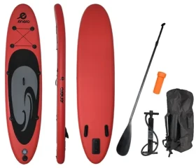 ENERO Paddleboard červeno-čierno-sivý / 320 × 76 × 15 cm / nosnosť 140 kg / vr. pádla a pumpy (1034065)