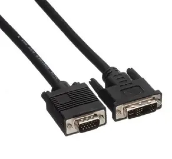 DVI (12+5) samec - VGA samec / Video kábel / 2 m / čierna