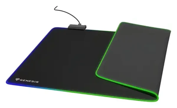 Genesis Boron 500 XXL RGB čierna / Herná podložka pod myš / 800 x 400 x 4 mm / RGB podsvietenie / USB (438403)