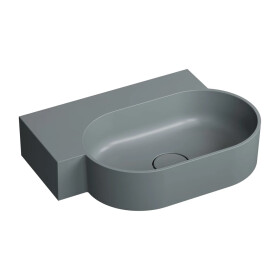 OMNIRES - OVO M+ umývadlo na dosku/závesné - ľavé, 55 x 38 cm, ash grey mat; OVO555UWLAG