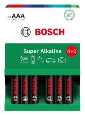 BOSCH LR03SA6B/00 Super Alkaline AAA 6 ks / Batérie / Alkalické / 1,5 V (8594162800179)