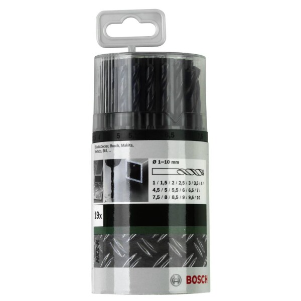 Bosch Accessories 2609255033 HSS sada špirálových vrtákov do kovu 19-dielna valcované za tepla DIN 338 valcová stopka 1 sada; 2609255033