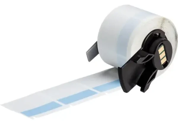 BRADY samolaminujúce vinylové štítky modro-priehľadné / Štítky do tlačiarne / Vinyl / 38x38 mm / pre káble (M6-32-427-BL)