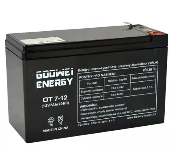 GOOWEI Energy Pb záložný akumulátor VRLA AGM 12V/7.2Ah (OT7.2-12 F2)