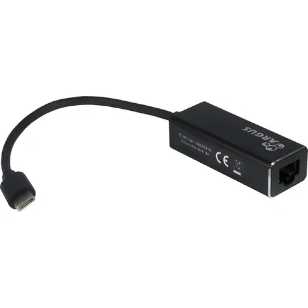 Inter-tech Argus IT-811 čierna / Adaptér / USB-C na Gigabit Ethernet / RJ45 / Realtek RTL8153 (88885438)