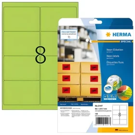 Herma Etikety A4 neónovo zelené / Etikety / 99,1x66,7 mm / 160 ks (5147)