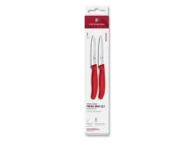 VICTORINOX Swiss Classic Kuchynský nôž 10 cm set 2 ks červená / rovné a vrúbkované ostrie (6.7791.2C1)