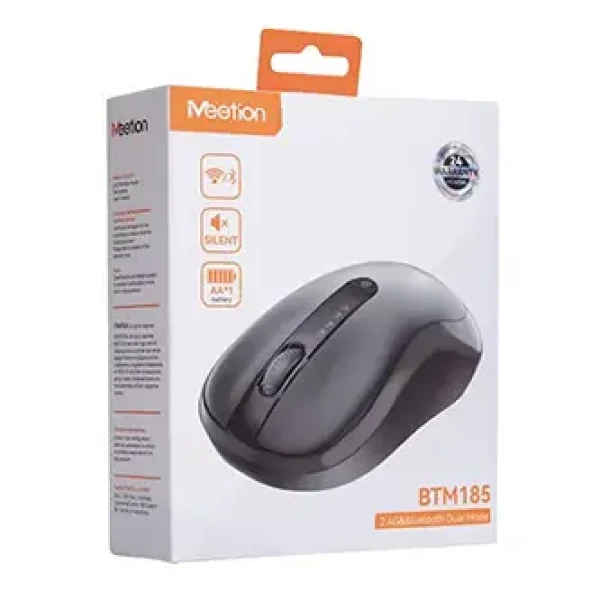 Meetion BTM185 čierna / Bezdrôtová myš / 3200 DPI / Bluetooth 5.1 / 2,4 GHz (BTM185)