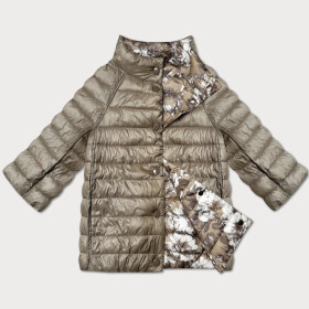 Dámska obojstranná kvetinová bunda s 3/4 rukávmi Minority Beige (M23-7009-62) odstíny béžové S (36)