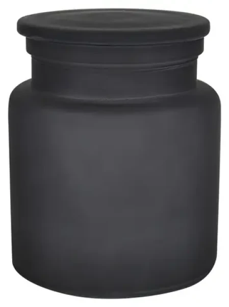Spirella Yoko dóza na odličovacie tampóny tmavo šedá / sklo / 0,6 l
