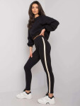 Dámske legíny RV LG 7324.63 Black with gold - Rue paris S černá se zlatou
