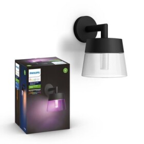 Philips Hue Attract LED 1x8W čierna / vonkajšie nástenné svietidlo / 600lm / 2000-6500K / RGB / IP44 / stmievateľné (17461/30/P7)