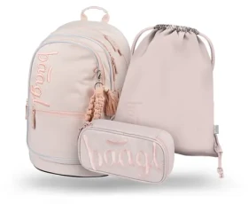 BAAGL SET 3 - Školský set Core Creamy / batoh / peračník / sáčok (A-34279)