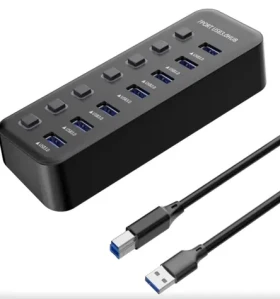 PremiumCord USB 3.2 Superspeed HUB 7-portový / Hub / USB 3.2 Gen 1 / 5 Gbps / vypínače portov (KU3HUB7A)