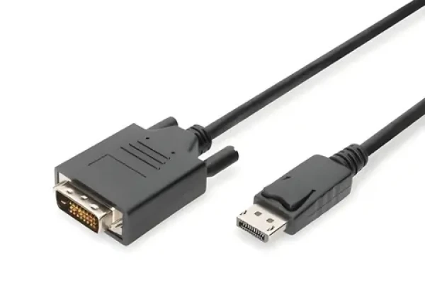 Digitus DisplayPort - DVI-D 5m čierna / Redukčný kábel / Full HD 1080p / 60 Hz / medené vodiče AWG30 / tienený (AK-340301-050-S)