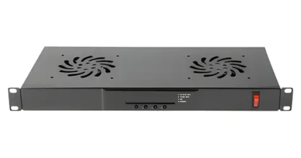 Lanberg 19" ventilačný panel s LCD displejom / Ventilačný panel / 1U / 2× ventilátor / termostat / 230 V (AK-1502-B)