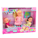 Mamido Súprava 3 mini bábik Narodeninová oslava