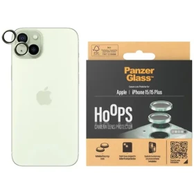 PanzerGlass HoOps Apple iPhone 15/15 PLUS ochranné krúžky pre šošovky fotoaparátu - zelený hliník (1191)