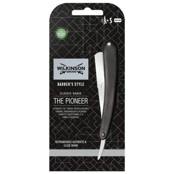 Wilkinson Classic 5s Blades Vintage + Cut Throat Britva + 5 ks žiletiek (WVS003)
