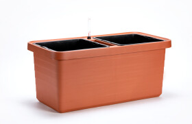Plastia Samozavlažovací veľkoobjemový truhlík Berberis DUO terakota 80 cm