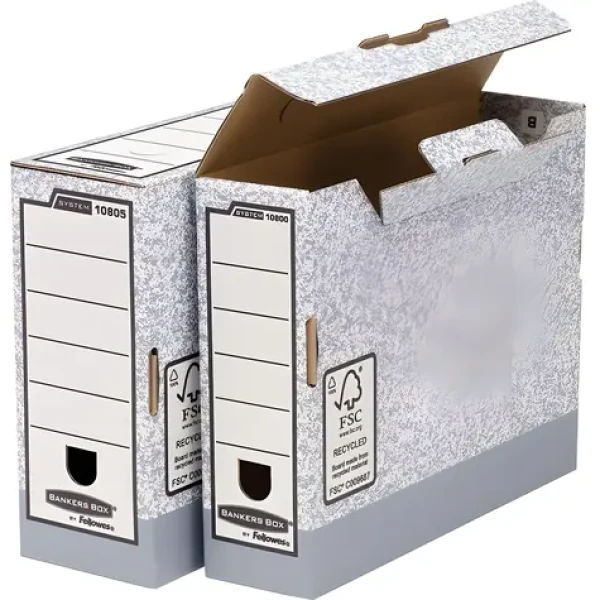 Fellowes Archivačný box Bankers Box 80 mm sivá (10 ks) / A4 / FSC recyklovaný kartón (1080001)