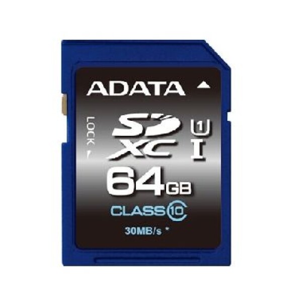 ADATA Premier SDXC karta 64 GB/UHS-I U1 Class 10/R: 30 MB/s/W: 10 MB/s (ASDX64GUICL10-R)