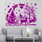 Veselá Stena Samolepka Santa Claus Farba: zelená, Veľkosť: 80 x 58 cm