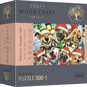 Trefl Wood Craft Origin - Puzzle - Vianočné Psy