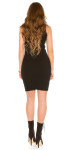 Sexy KouCla ripp knit dress sleeveless w. ruffles black Einheitsgroesse