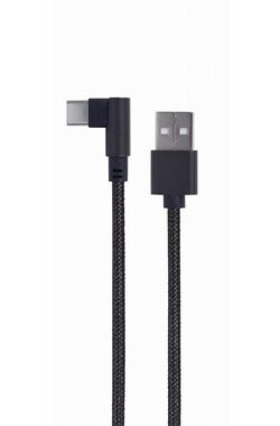 Gembird USB 2.0 A (M) - USB-C (M) kábel uhlový / 0.2m / čierny (CC-USB2-AMCML-0.2M)