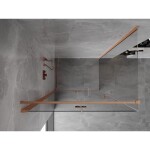 MEXEN/S - Mist-F sprchovací kút skladacie dvere ľavá 70 x 75, transparent, meď kartáčovaná 8A6T-070-075-65-00-L