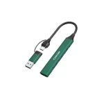 Canyon DS-02 zelená / USB hub / 4 porty / 3x USB 2.0 480 Mbps / 1x USB 3.0 5 Gbps / adaptér USB-C/USB-A (CNS-TDS02GR)